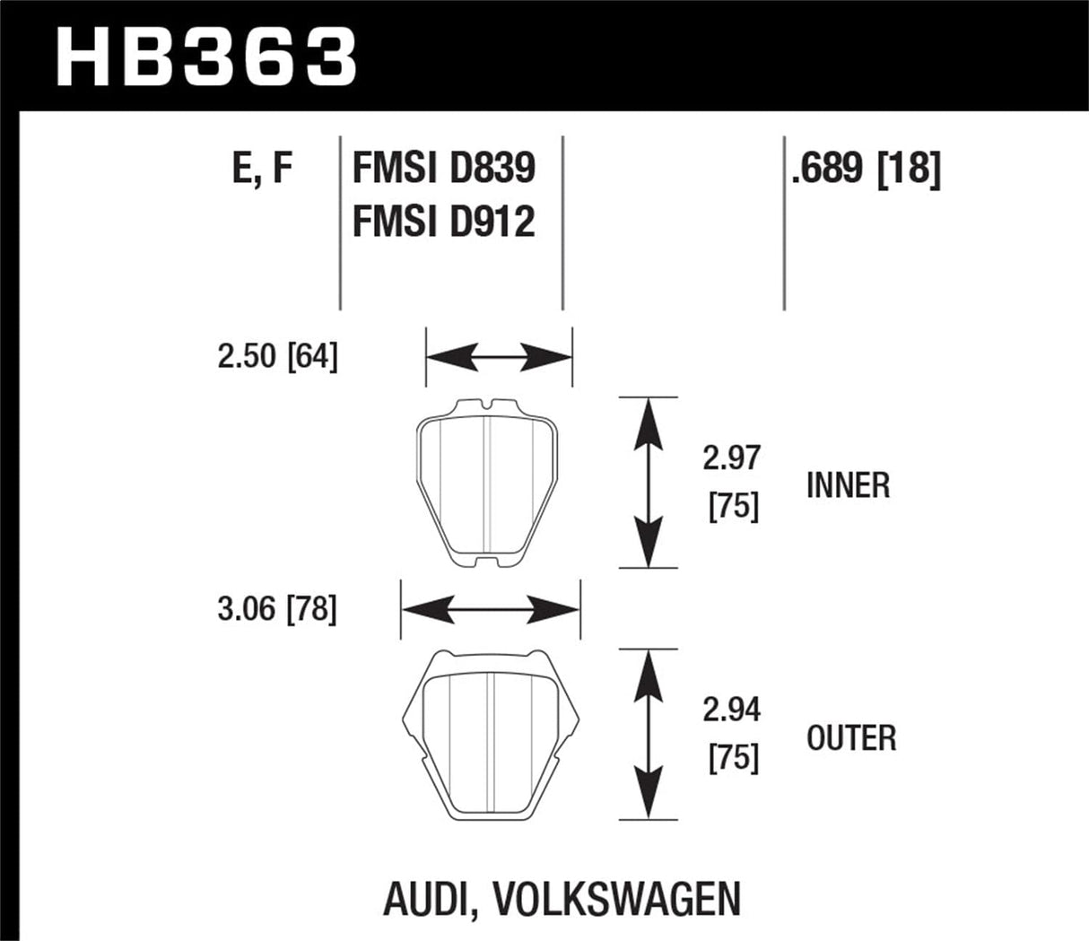 Hawk 65-82 Chevrolet Corvette Blue 9012 Race Front/Rear Brake Pads