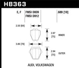 Hawk 65-82 Chevrolet Corvette Blue 9012 Race Front/Rear Brake Pads
