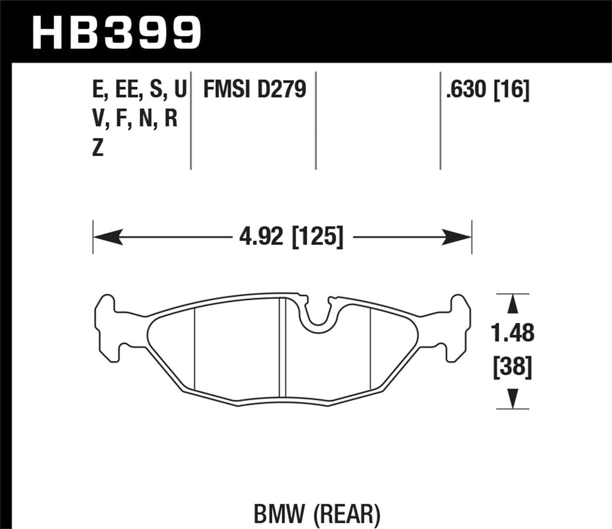 Hawk BMW DTC-60 Race Rear Brake Pads