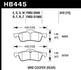 Hawk 02-06 Acura RSX / 02-11 Honda Civic Si / 00-09 S2000 DTC-60 Race Rear Brake Pads