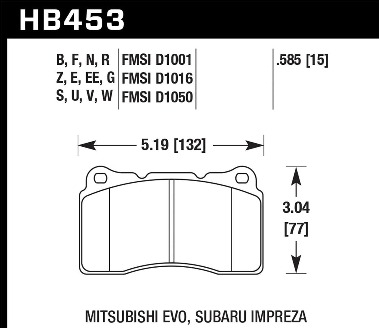 Hawk 03-05 WRX / 08 WRX D929 DTC-60 Race Front Brake Pads