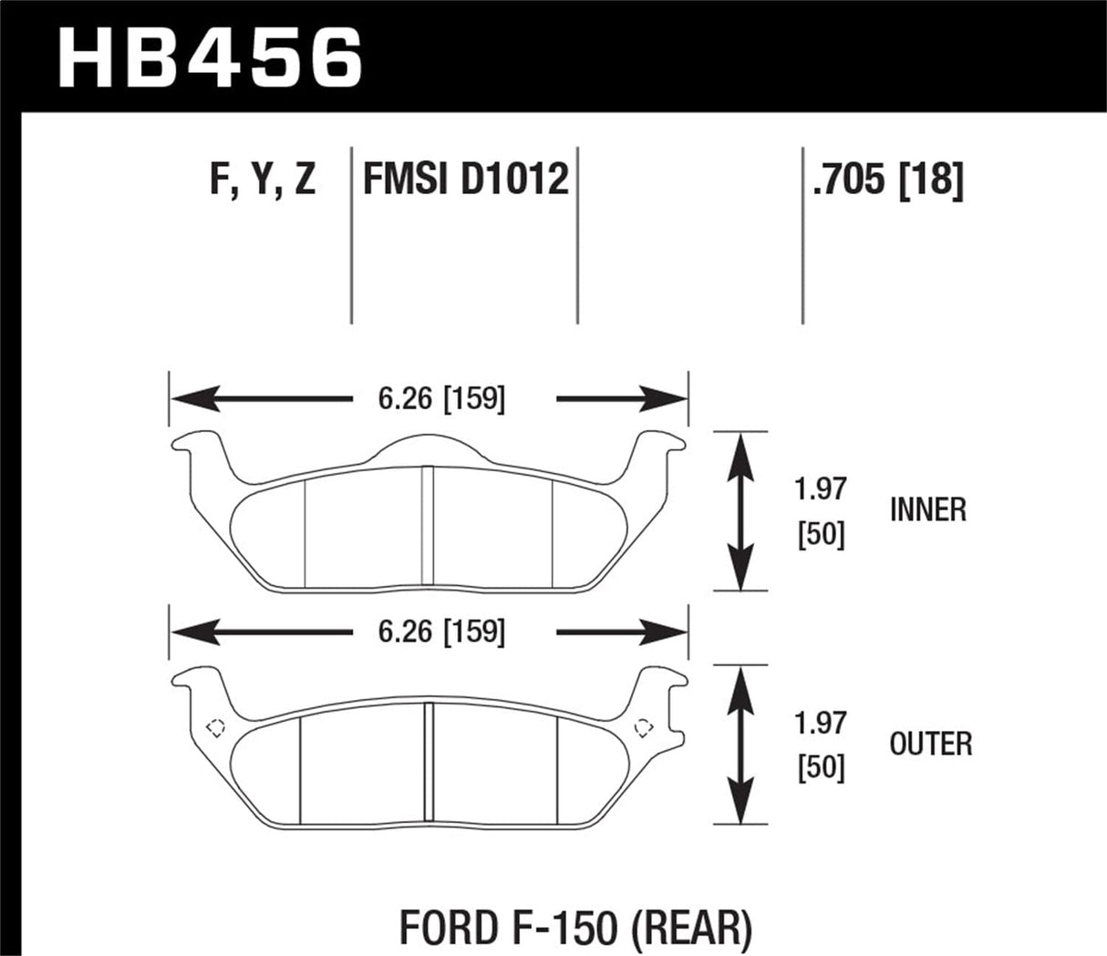 Hawk 04-11 Ford F-150 / 06-08 Lincoln Mark LT Rear HPS Street Brake Pads