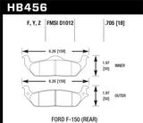 Hawk 04-11 Ford F-150 / 06-08 Lincoln Mark LT Rear HPS Street Brake Pads