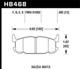 Hawk 02-04 Honda Civic Si / 99-08 Acura TL Blue 9012 Race Rear Brake Pads