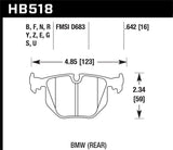 Hawk BMW 3/5/7 Series / M3 / Z3 / Z4 Race Blue 9012 Rear Brake Pads