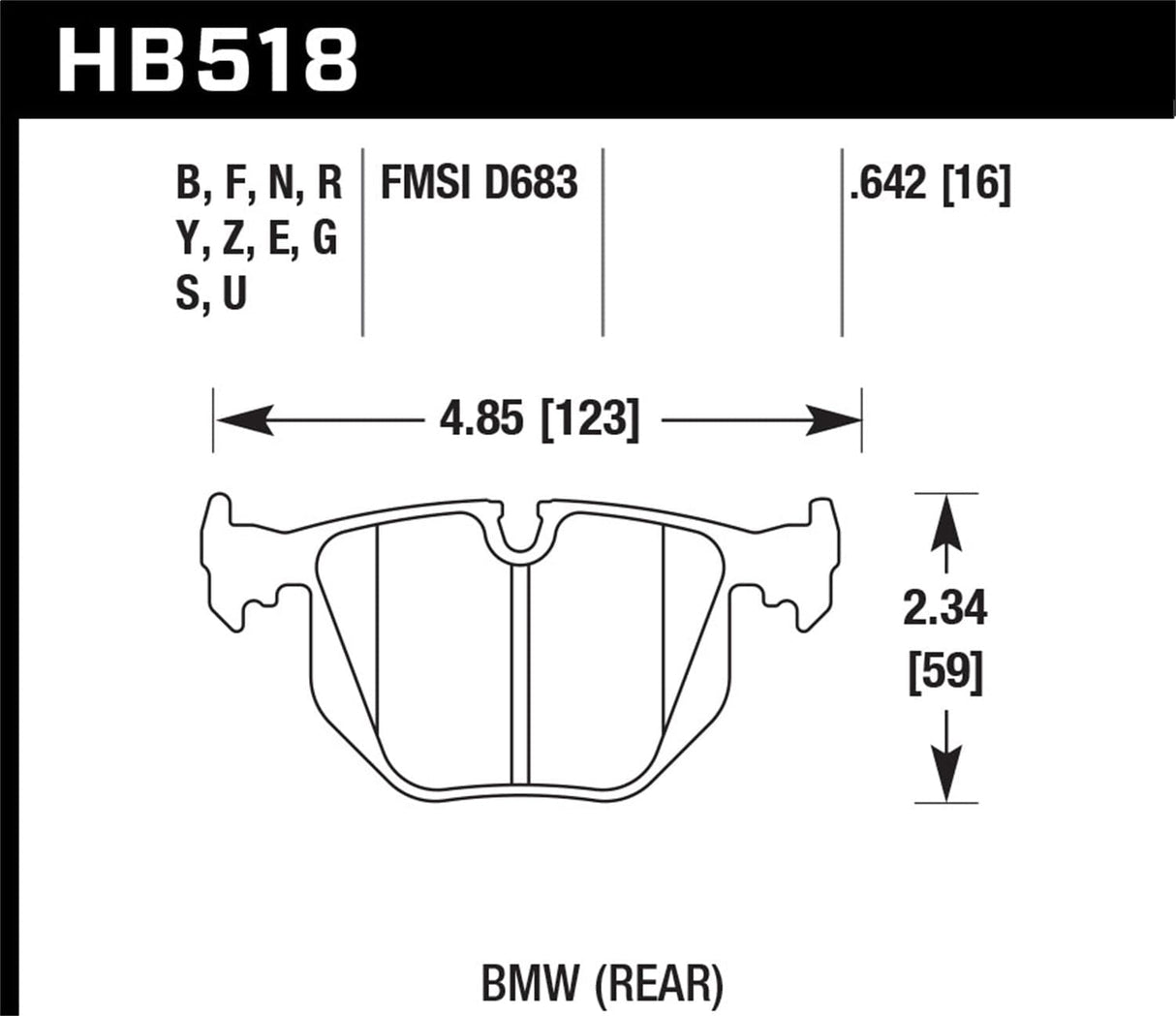 Hawk BMW M4 DTC-70 Race Rear Brake Pads