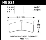 Hawk DTC-50 Wilwood SL/AP Racing/Outlaw 20mm Race Brake Pads