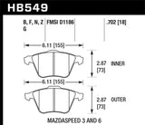 Hawk 07-08 Acura TL Type S DTC-60 Race Front Brake Pads