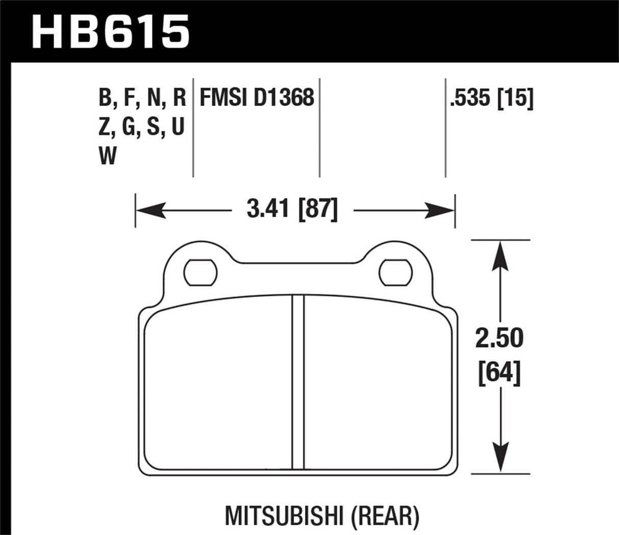 Hawk Wilwood 7816 12mm Caliper DTC-30 Rear Race Pads