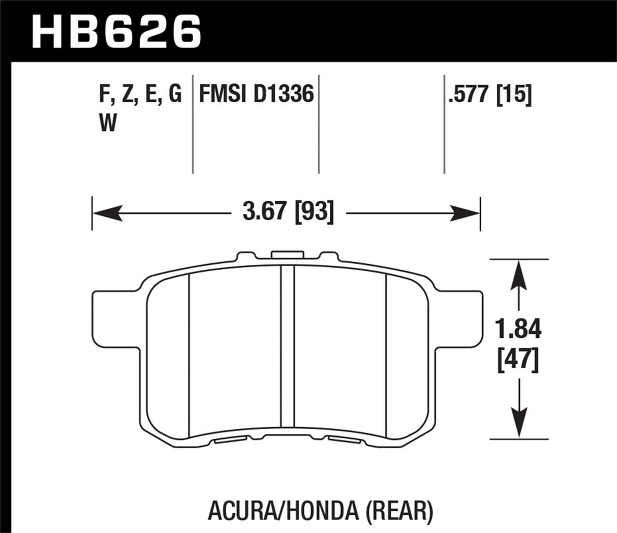 Hawk 03-07 350z / G35 / G35X w/o Brembo DTC-60 Race Rear Brake Pads