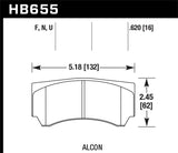 Hawk Alcon B/MB4/ Brembo XA2.E5.01/04 / XA5.90.01/04 / XA6.H7.11/14 DTC-70 Race Brake Pads