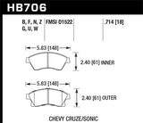 Hawk 10-12 Chevy Corvette Grand Sport / 06-12 Corvette Z06 Front DTC-70 Race Brake Pads