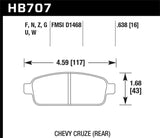 Hawk 11 Ford Mustang 5.0L / 05-10 GT / 07-11 Shelby GT500 DTC-60 Race Rear Brake Pads