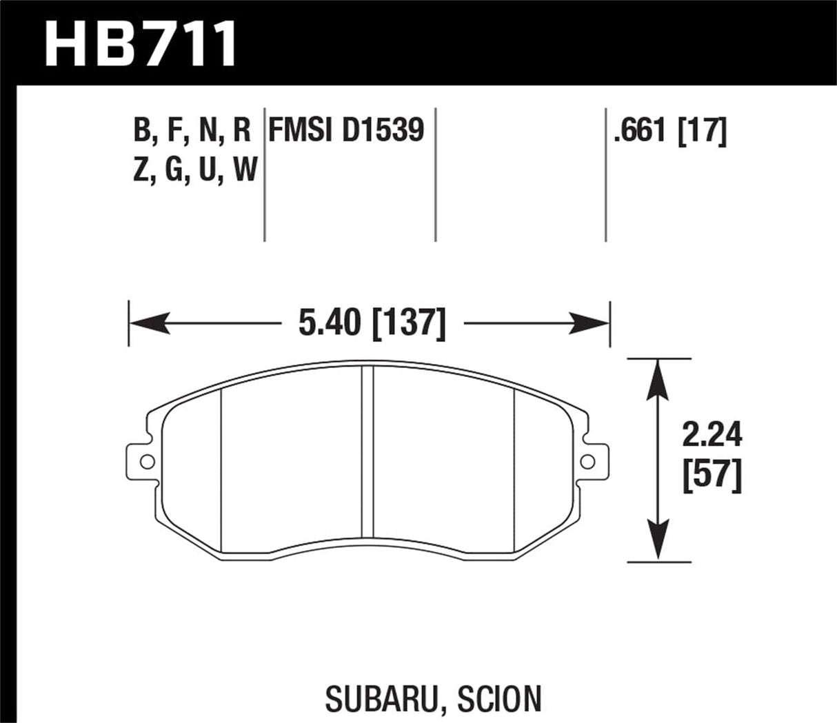 Hawk 13 Ford Focus DTC-60 Front Race Brake Pads