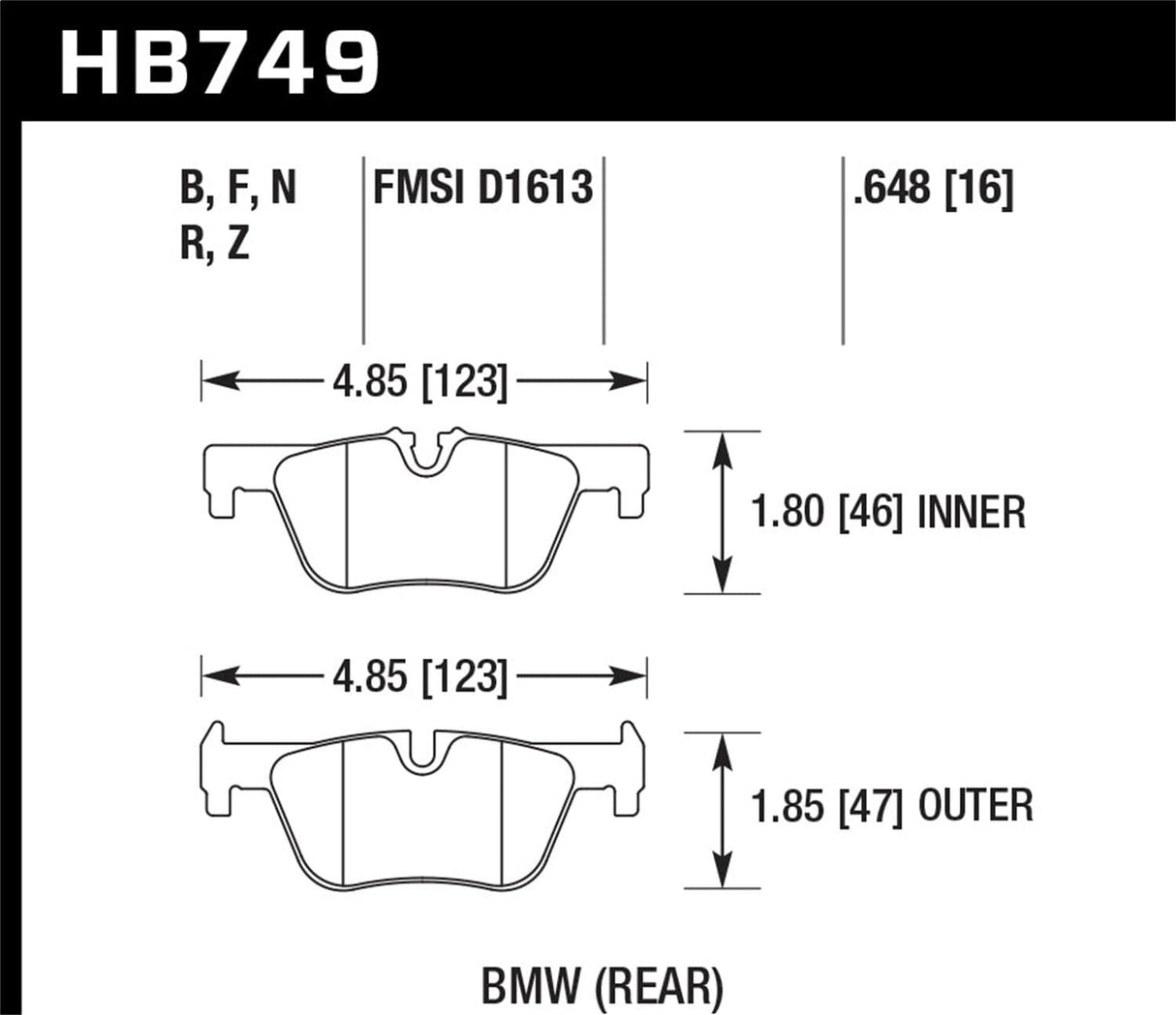 Hawk DTC-80 12-16 BMW 328i Rear Brake Pads