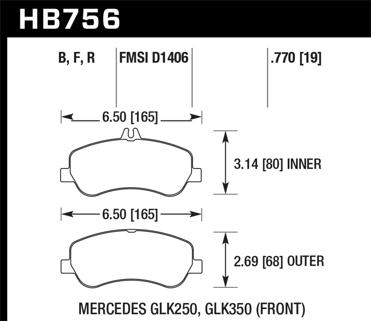 Hawk 10-15 Mercedes-Benz GLK350 / 13-15 Mercedes-Benz GLK250 HPS 5.0 Street Front Brake Pads (NLA)