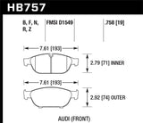 Hawk Audi / 12-16 A6 Quattro/A7 Quattro/A8 Quattro HPS 5.0 Front Brake Pads