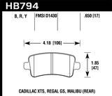 Hawk 13-15 Cadillac XTS Performance Ceramic Street Rear Brake Pads