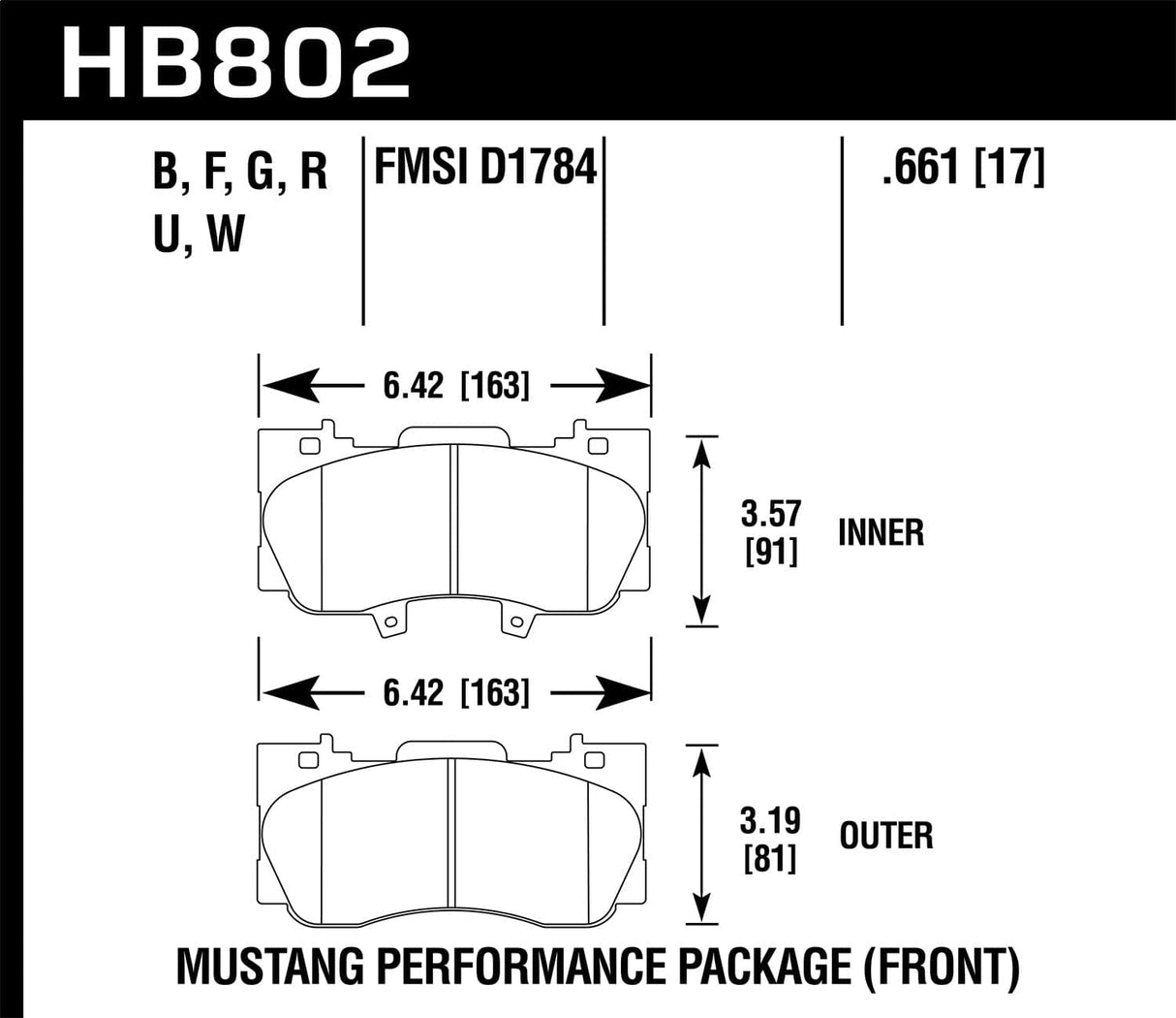 Hawk 15-17 Ford Mustang DTC-60 Front Brake Pads