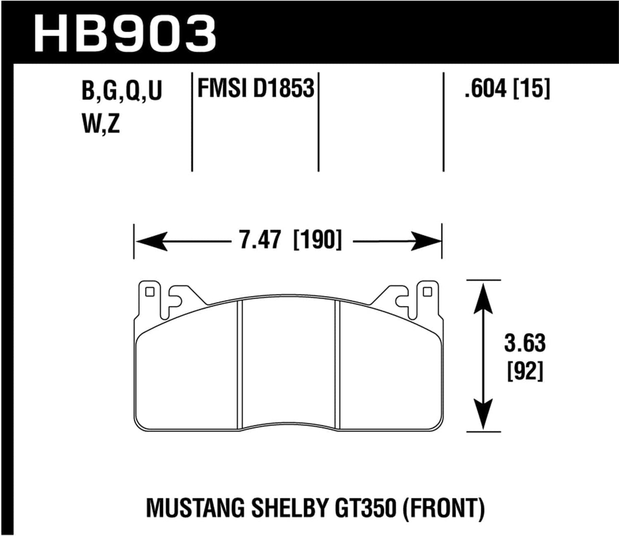 Hawk 15-17 Ford Mustang GT DTC-30 Race Front Brake Pads