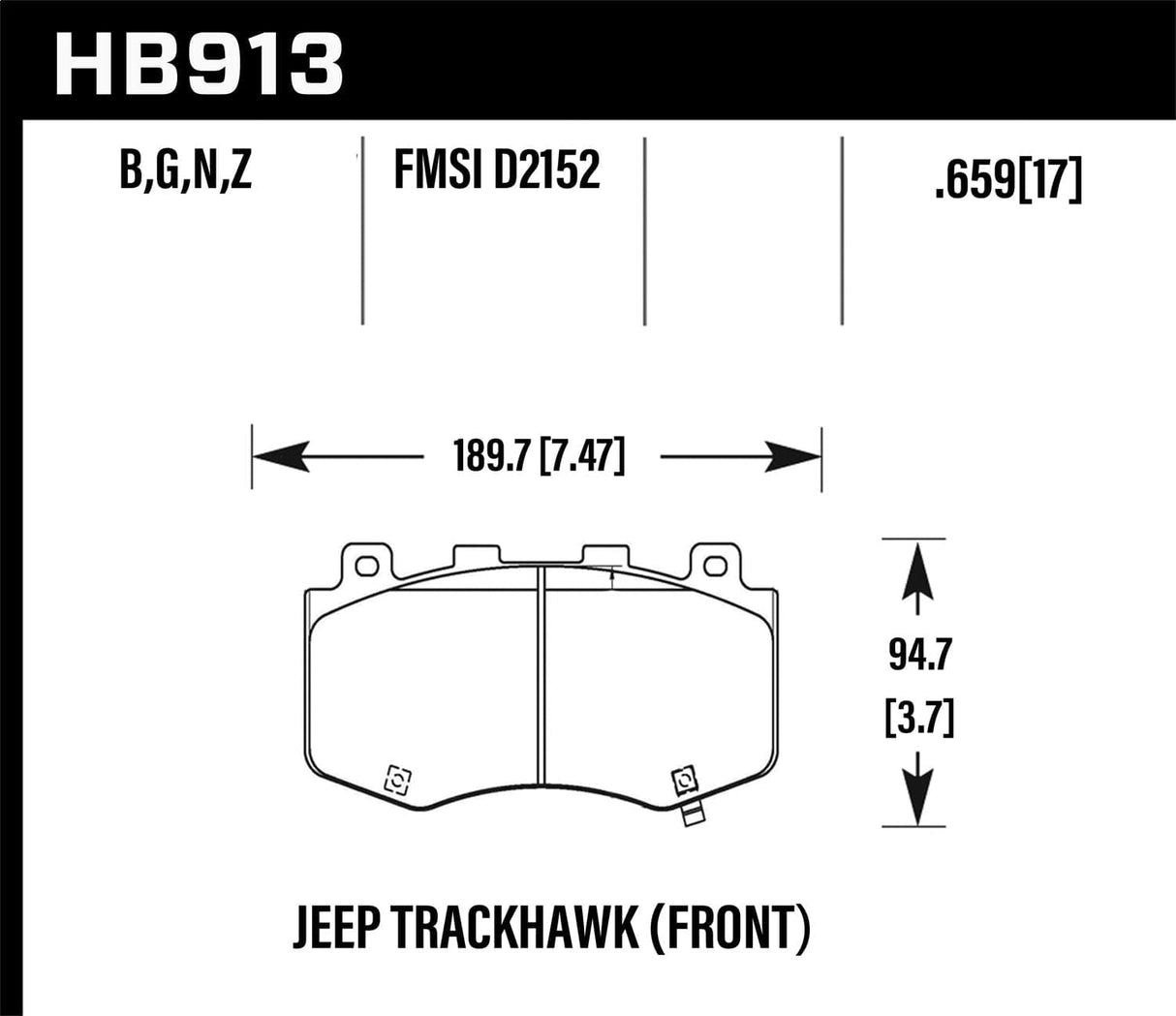 Hawk 17-19 Fiat 124 Spider DTC-60 Front Brake Pads