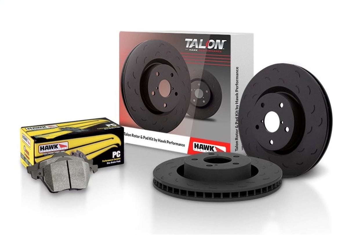 Hawk Talon 2007 Mazda CX-9 Cross Drilled & Slotted Rotors w/ Hawk Ceramic Pads (Rear)