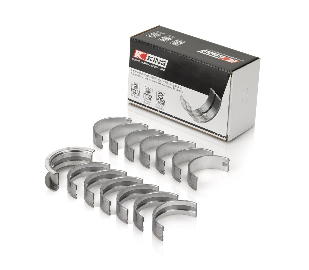 King XP Bearings - Audi R8 4.2L & 5.2L V8 / Coated Performance AMS Alpha Main Bearing Set
