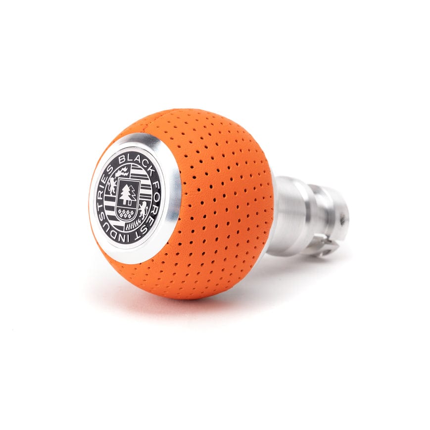 BFI Heavy Weight Shift Knob GS2 Arancia Mira Orange Air Leather / Machined Finish (Threaded)