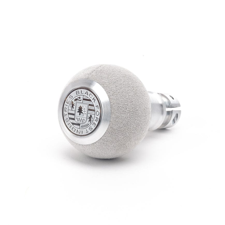 BFI Heavy Weight Shift Knob GS2 Silver Gray Alcantara / Machined Finish (Threaded)
