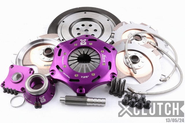 XClutch 1997 Mitsubishi Lancer EVO IV 2.0L 7.25in Triple Solid Ceramic Clutch Kit (Clutch Slave Cylinder Included)