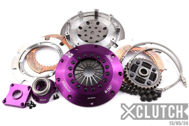 XClutch 1997 Mitsubishi Lancer EVO IV 2.0L 8in Twin Sprung Ceramic Clutch Kit (Clutch Slave Cylinder Included)