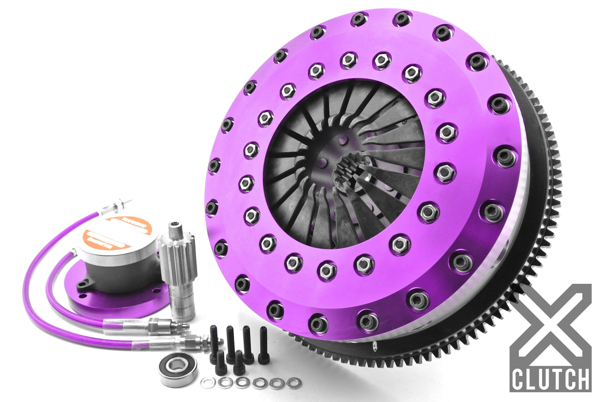 XClutch 93-95 Toyota Supra Twin Turbo 3.0L 9in Twin Solid Organic Clutch Kit (Clutch Slave Cylinder Included)