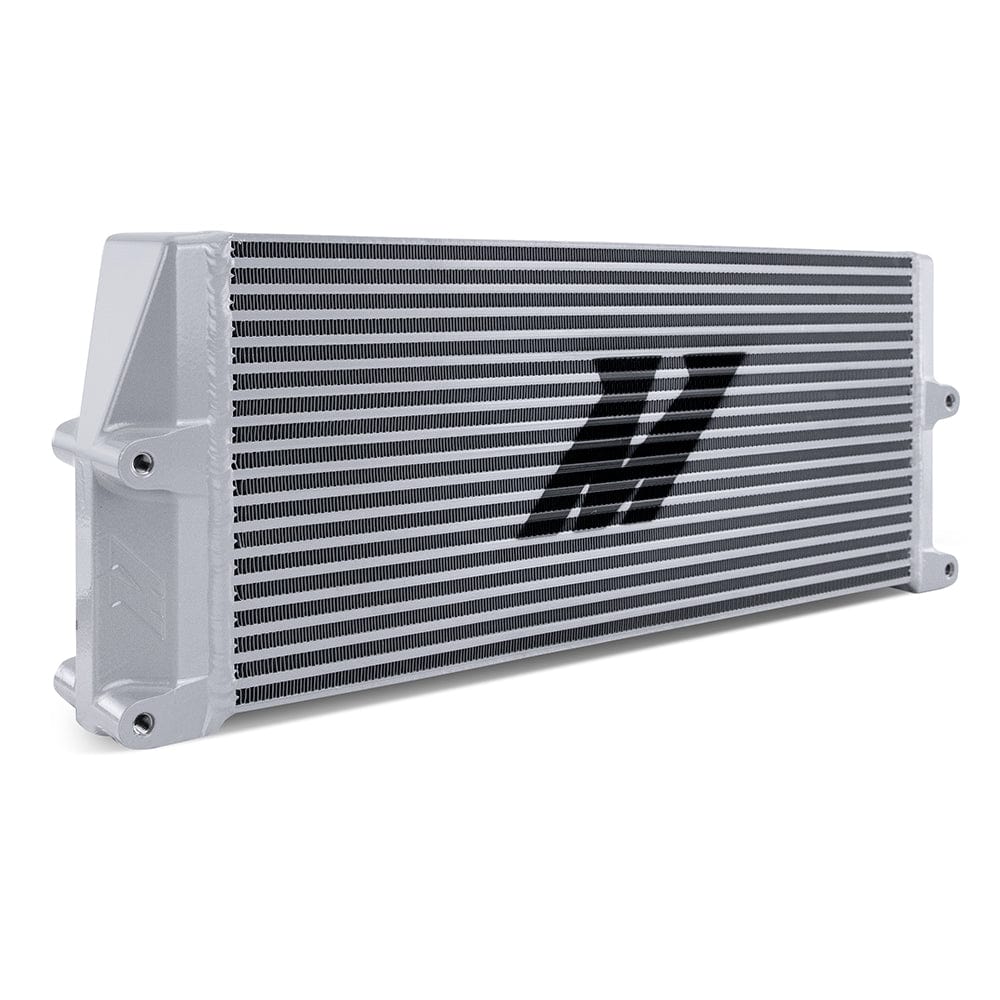 Mishimoto Heavy-Duty Bar and Plate Oil Cooler, 17in Core, Same-Side Outlets, Silver
