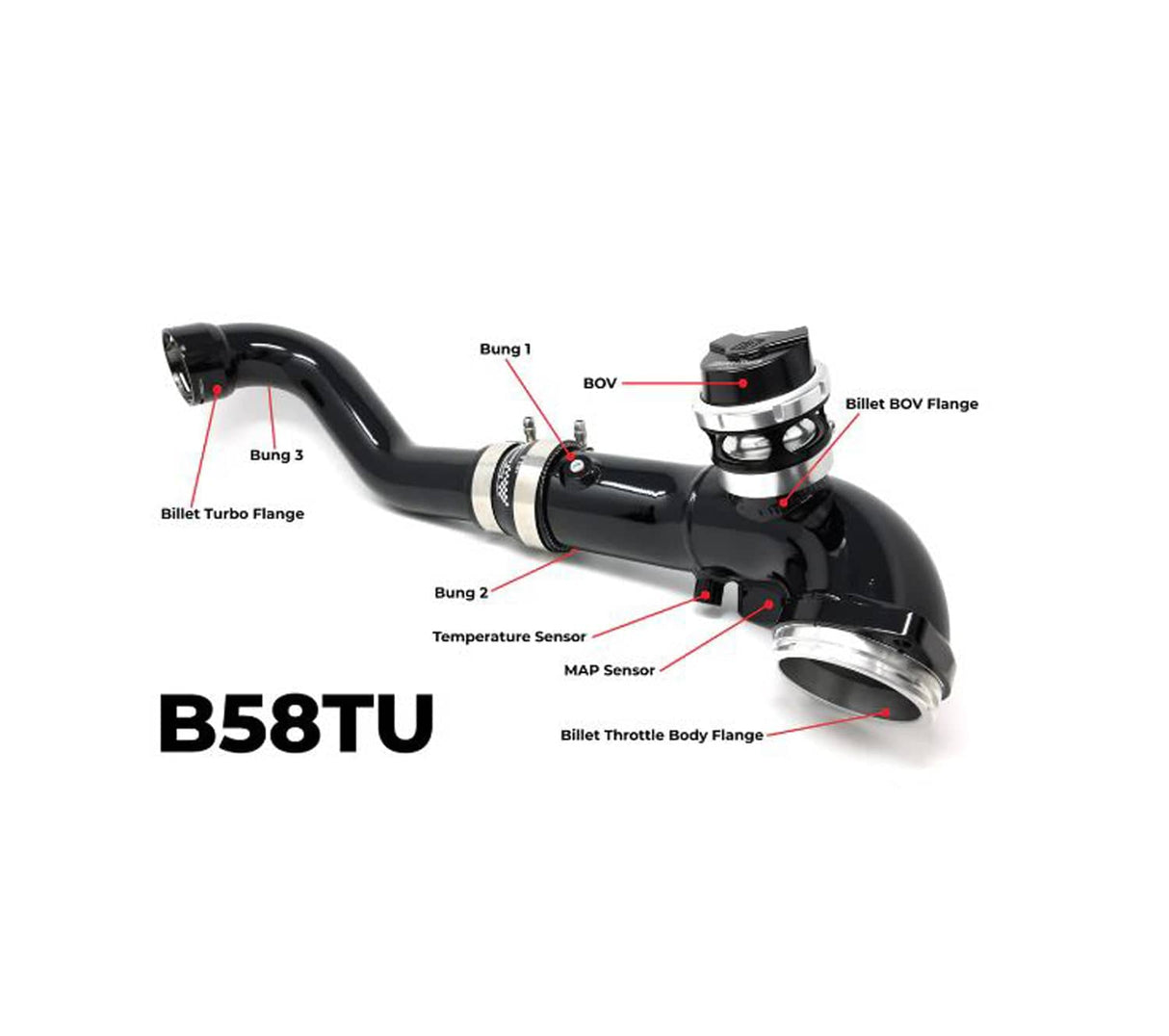 BMS BMW/Supra B58TU Gen2 Charge Pipe Blow-Off Valve (BOV) Kit