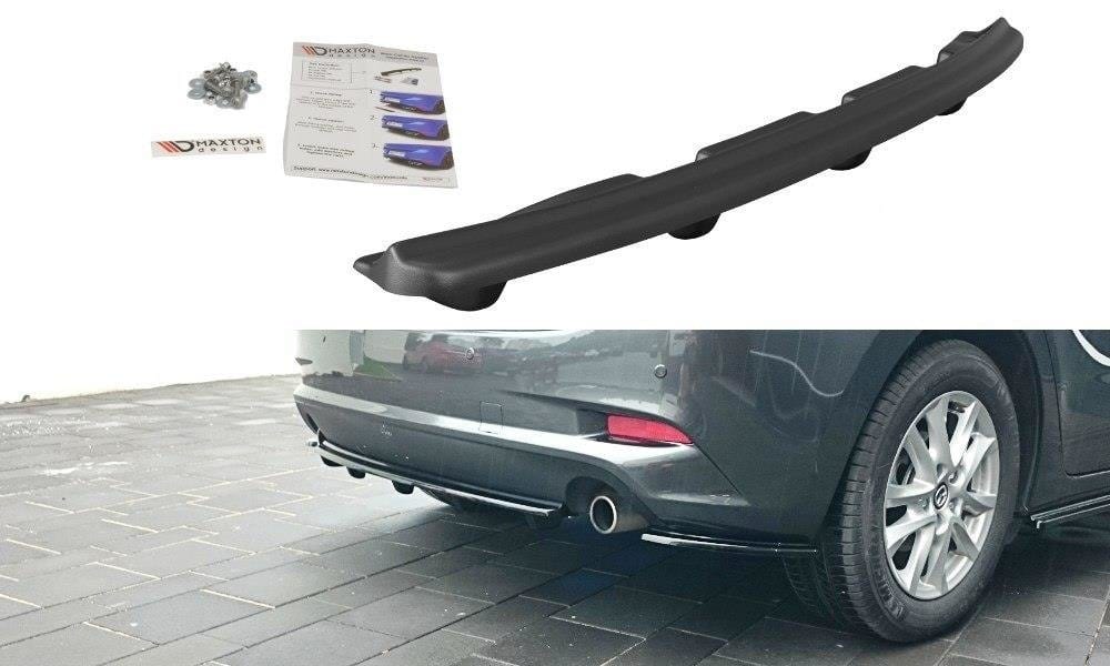 Maxton Design Central Rear Splitter Mazda 3 Bn (MK3) Facelift (With Vertical Bars)