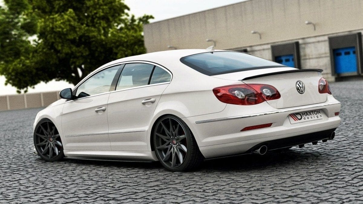 Maxton Design Central Rear Splitter VW Passat CC R36 R-Line (Preface) (With Vertical Bars)