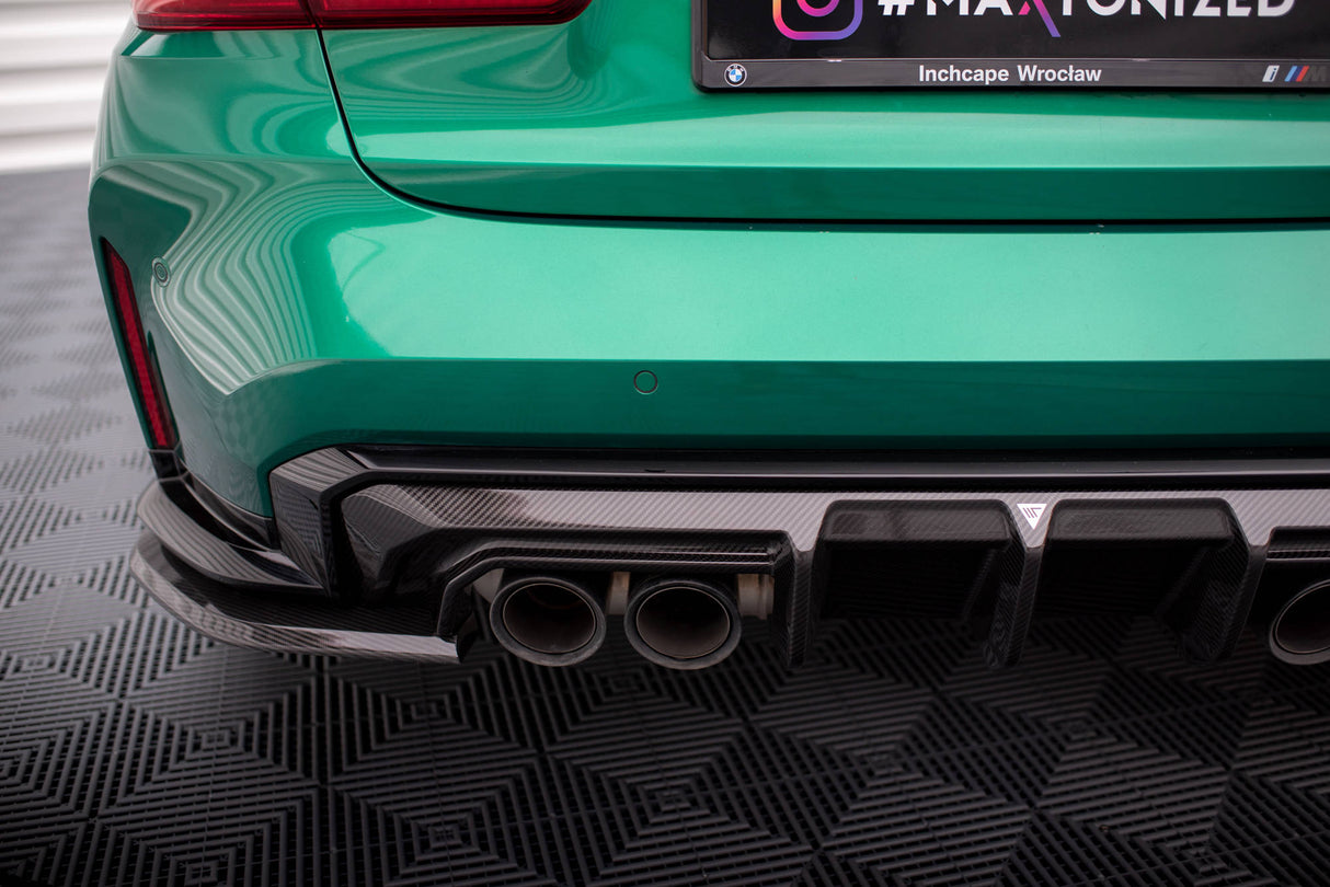 Maxton Design Carbon Fiber Rear Side Splitters BMW M3 G80 (Set For Diffuser Only)