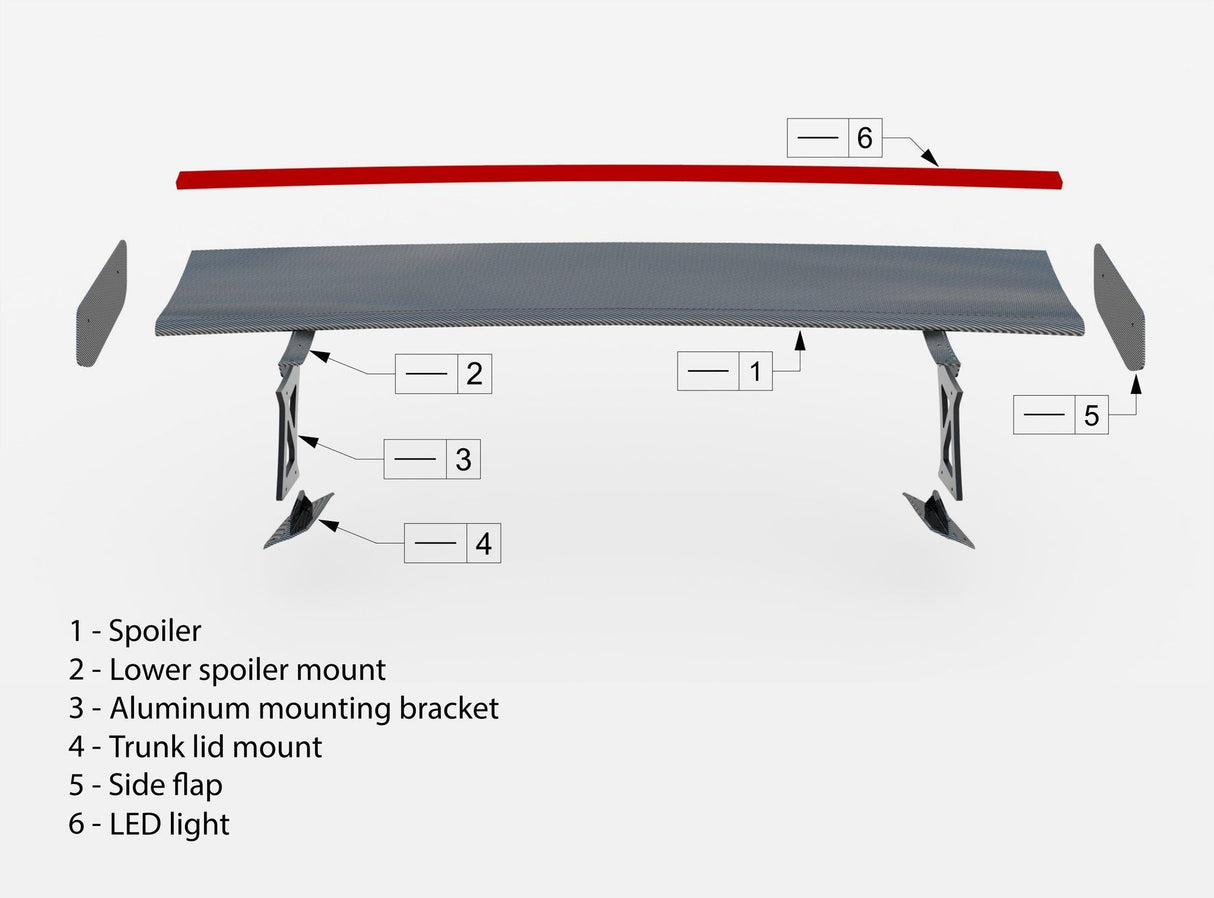 Maxton Design Carbon Fiber Spoiler +Led Light BMW M2 G87