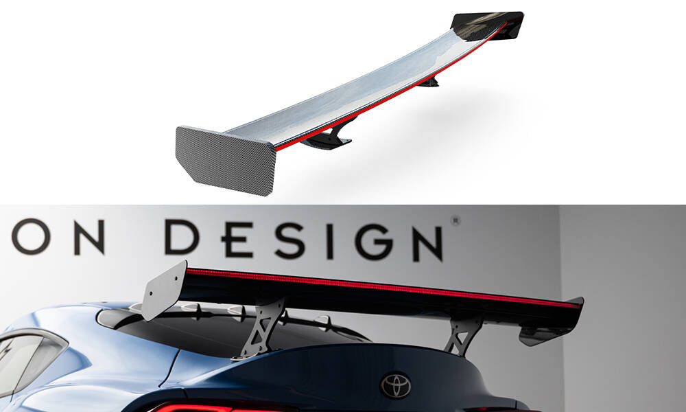 Maxton Design Carbon Spoiler With External Brackets Uprights + Led Toyota Supra Mk5