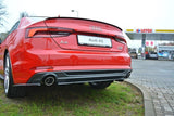 Maxton Design Central Rear Splitter Audi A5 S-Line F5 Coupe / Sportback (With Vertical Bars)