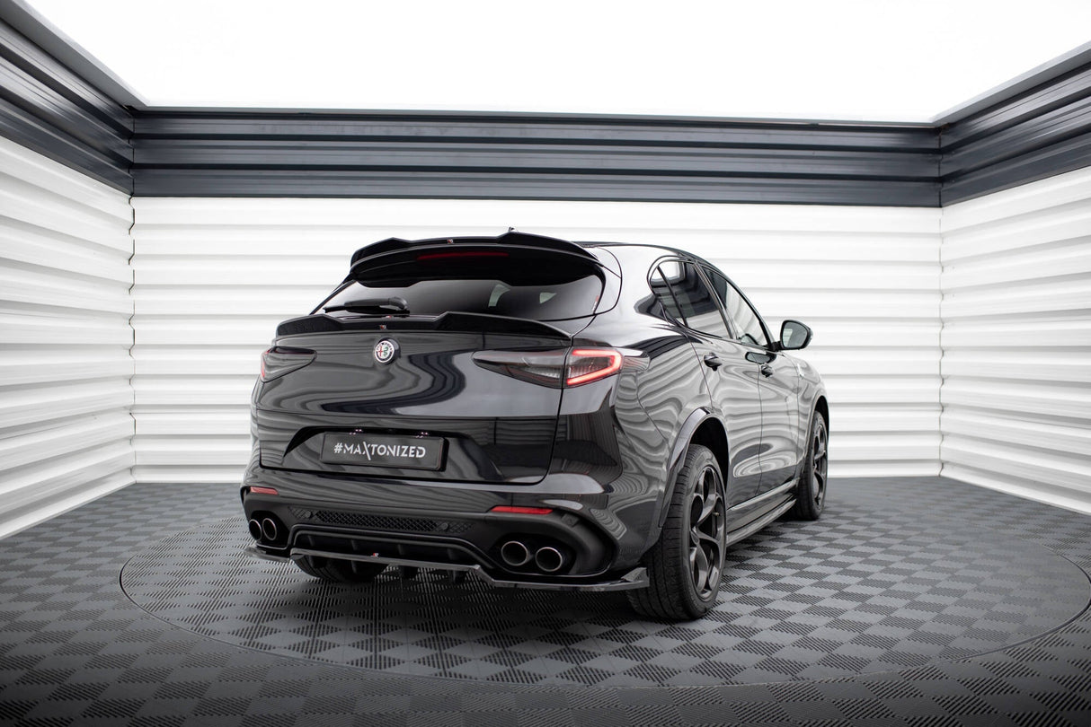 Maxton Design Central Rear Splitter (With Vertical Bars) Alfa Romeo Stelvio Quadrifoglio Mk1