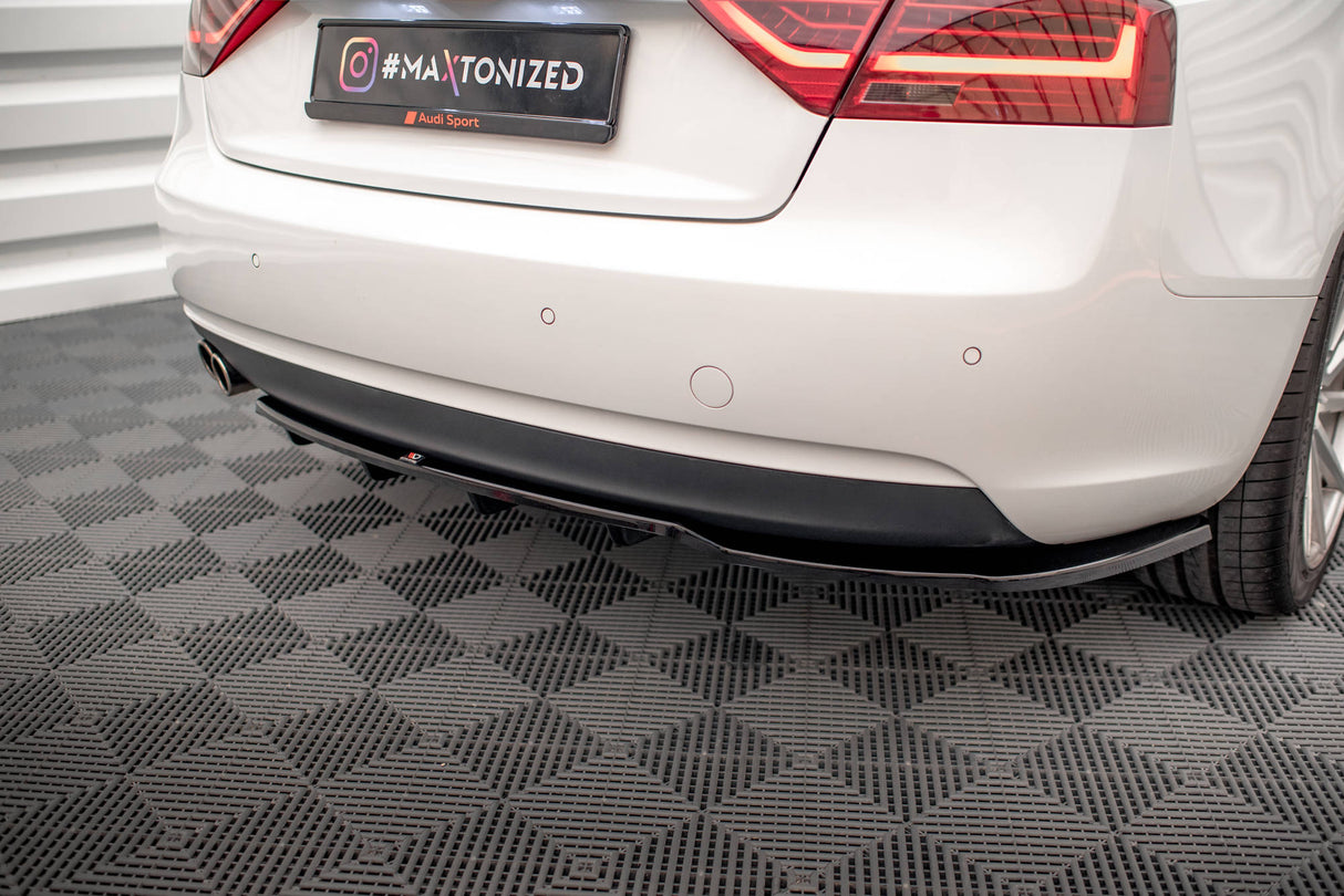 Maxton Design Central Rear Splitter (With Vertical Bars) Audi A5 Coupe 8T Facelift