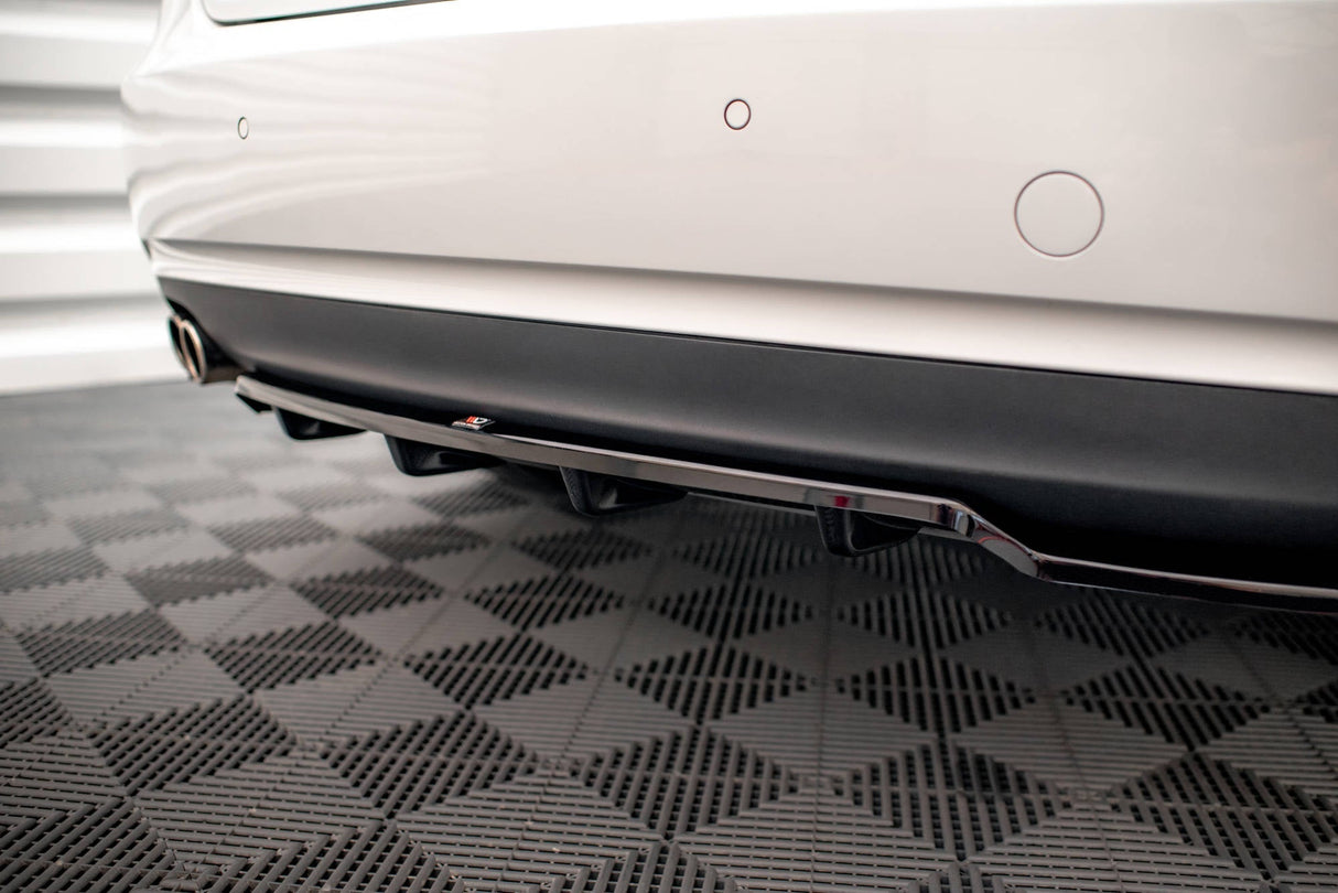 Maxton Design Central Rear Splitter (With Vertical Bars) Audi A5 Coupe 8T Facelift