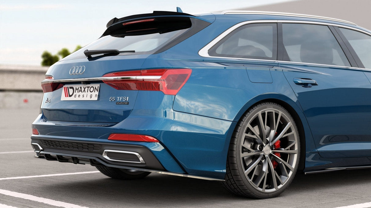 Maxton Design Central Rear Splitter (With Vertical Bars) Audi A6 S-Line Avant/Sedan C8