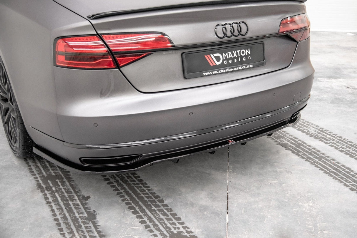 Maxton Design Central Rear Splitter (With Vertical Bars) Audi A8 D4 Facelift