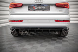 Maxton Design Central Rear Splitter (With Vertical Bars) Audi Q3 S-Line 8U Facelift