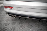 Maxton Design Central Rear Splitter (With Vertical Bars) Audi Q3 S-Line 8U Facelift