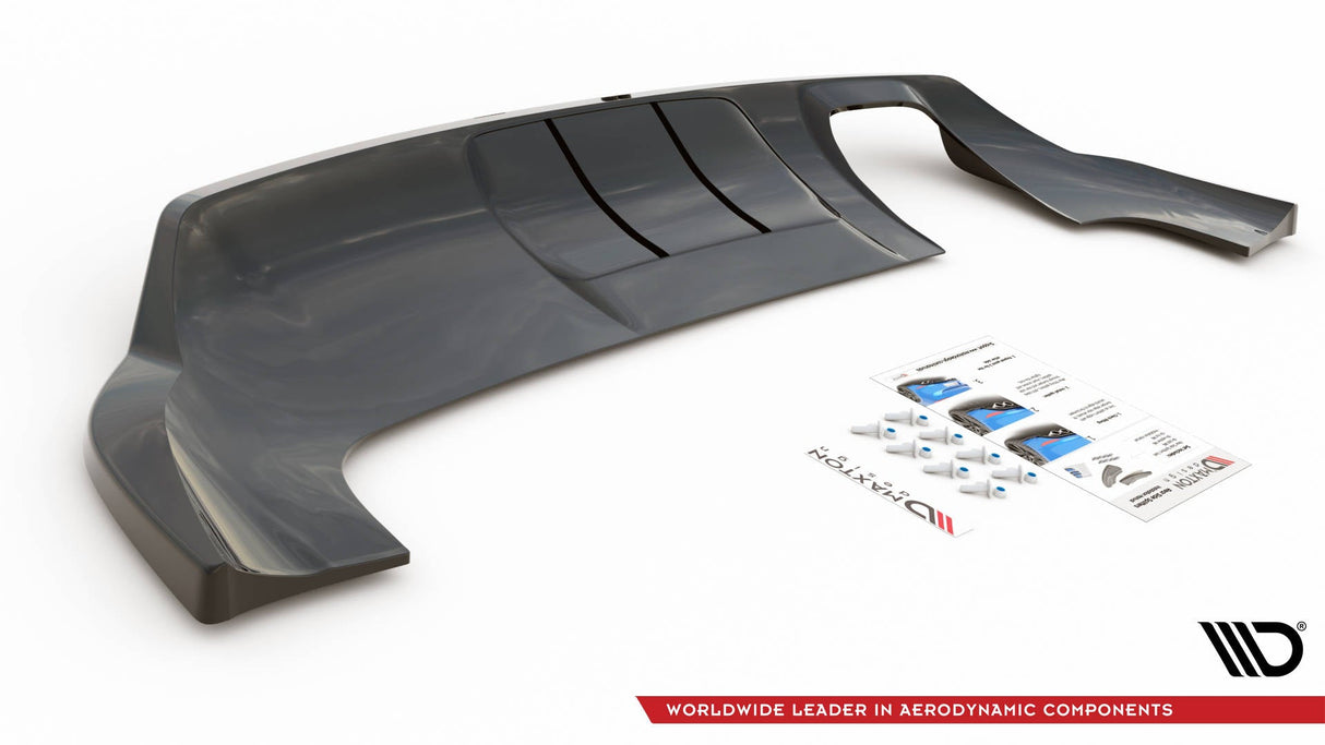 Maxton Design Central Rear Splitter (With Vertical Bars) Audi Q3 S-Line 8U Facelift