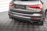 Maxton Design Central Rear Splitter (With Vertical Bars) Audi Q3 S-Line F3
