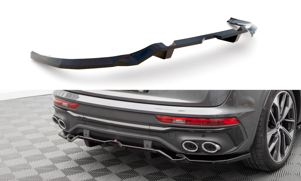 Maxton Design Central Rear Splitter (With Vertical Bars) Audi Sq5 Sportback Mk2 Facelift